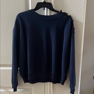 American Eagle Outfitters Navy Sweater with Gold Buttons